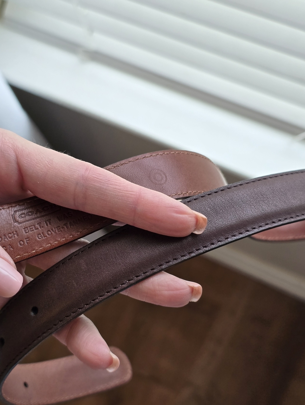 Coach leather belt brown LARGE - Picture 5 of 7